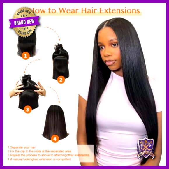 20 Inch Real Human Hair Clip-In Extensions 110g Straight Seamless main image 6